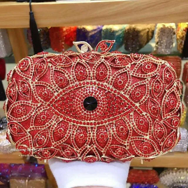 Bird Eye Crystal Evening Bag