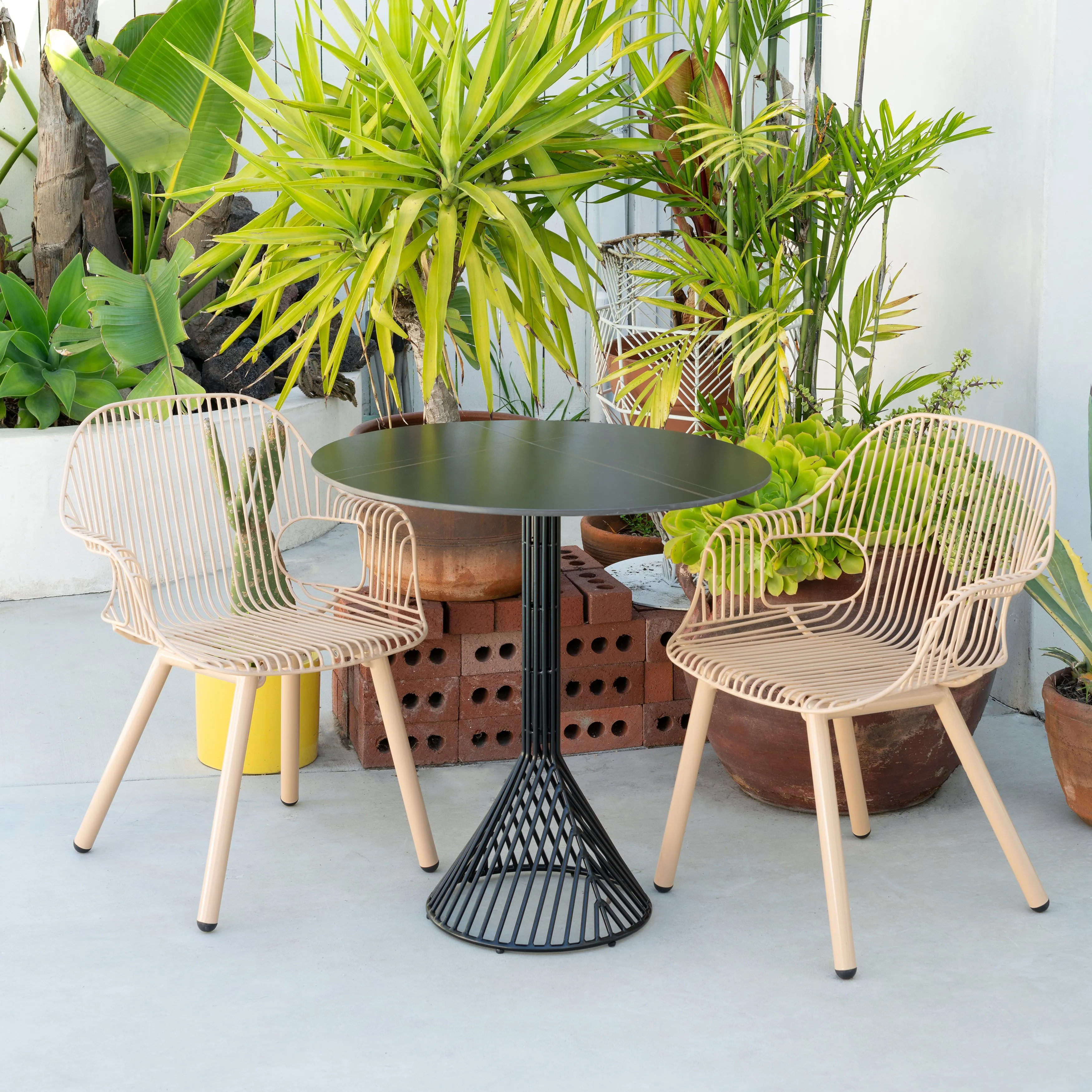 Bistro Cafe Table with Stone Top