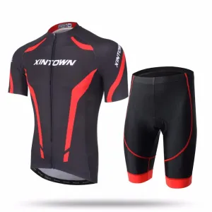 Black & Red Anti-Sweat Short Sleeve Cycling Sets