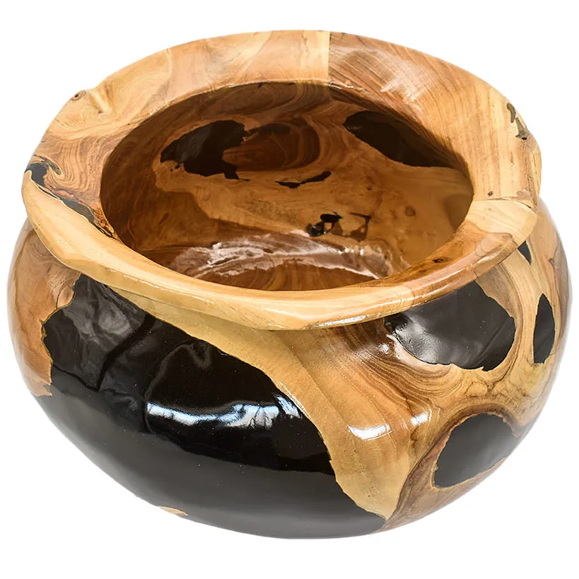 Bleach Teak Wood Bowl – Striking Contrast of Nature and Design
