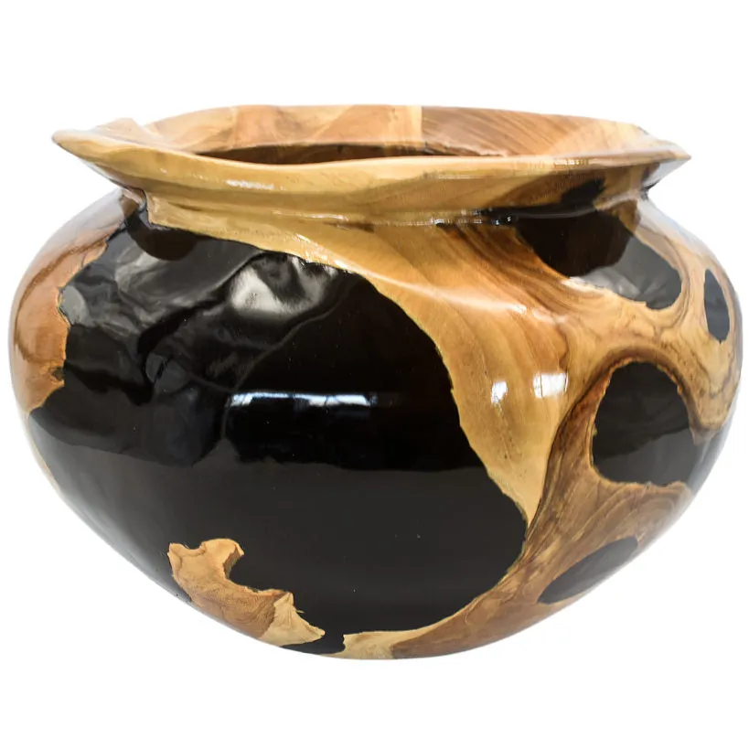 Bleach Teak Wood Bowl – Striking Contrast of Nature and Design
