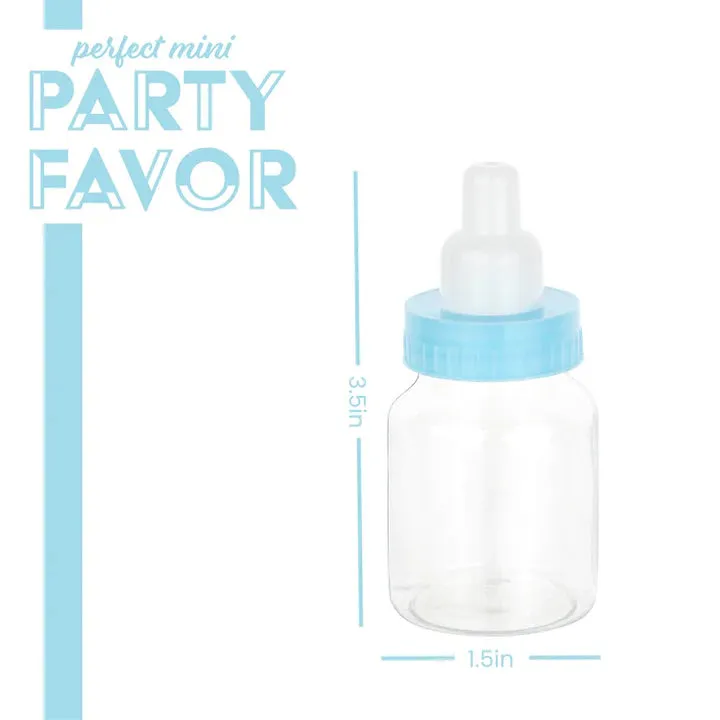 Blue BOTTLE SHAPED ACRYLIC CANDY BOXES 3.5" 36pc
