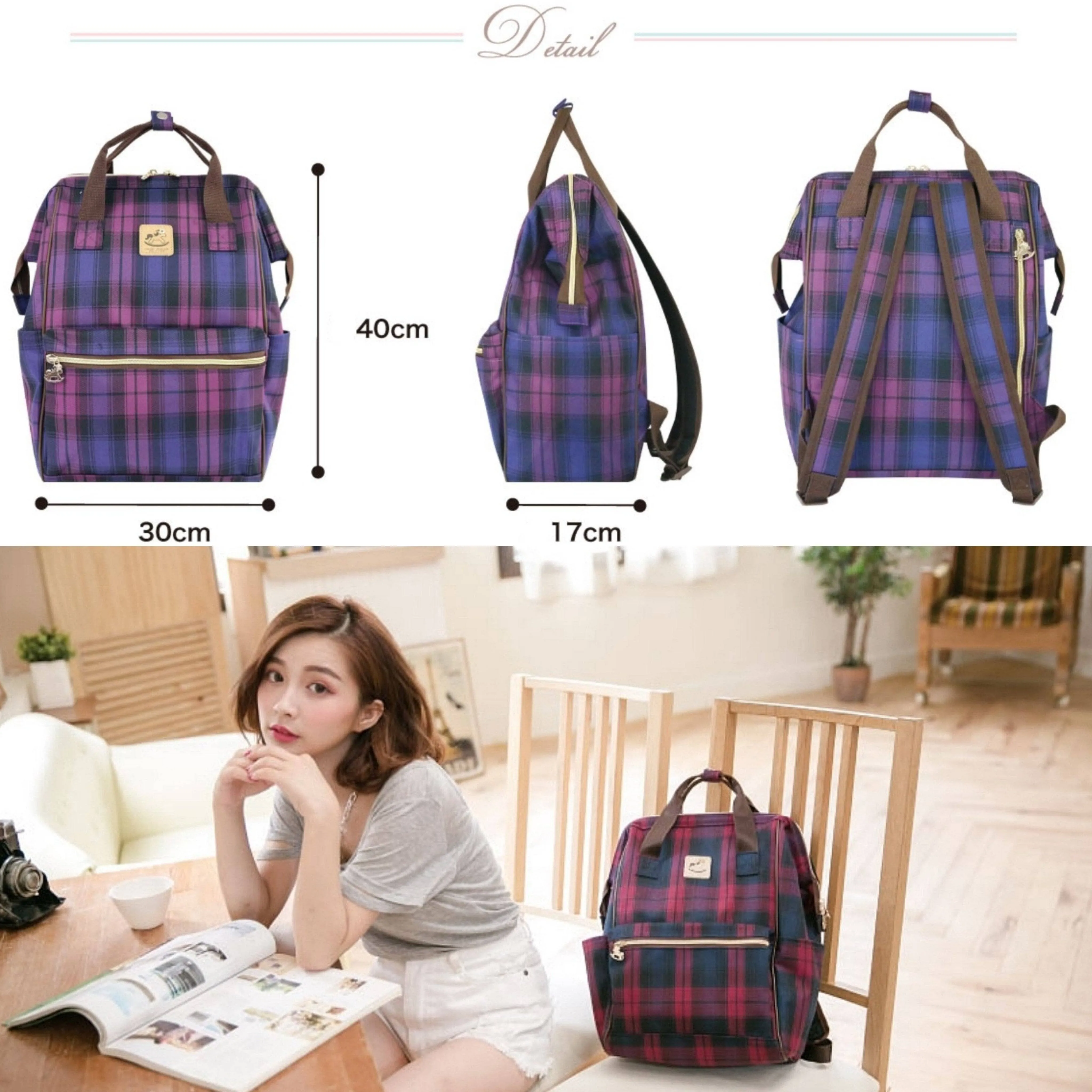 Blue Shiba Japan Large Opening Backpack