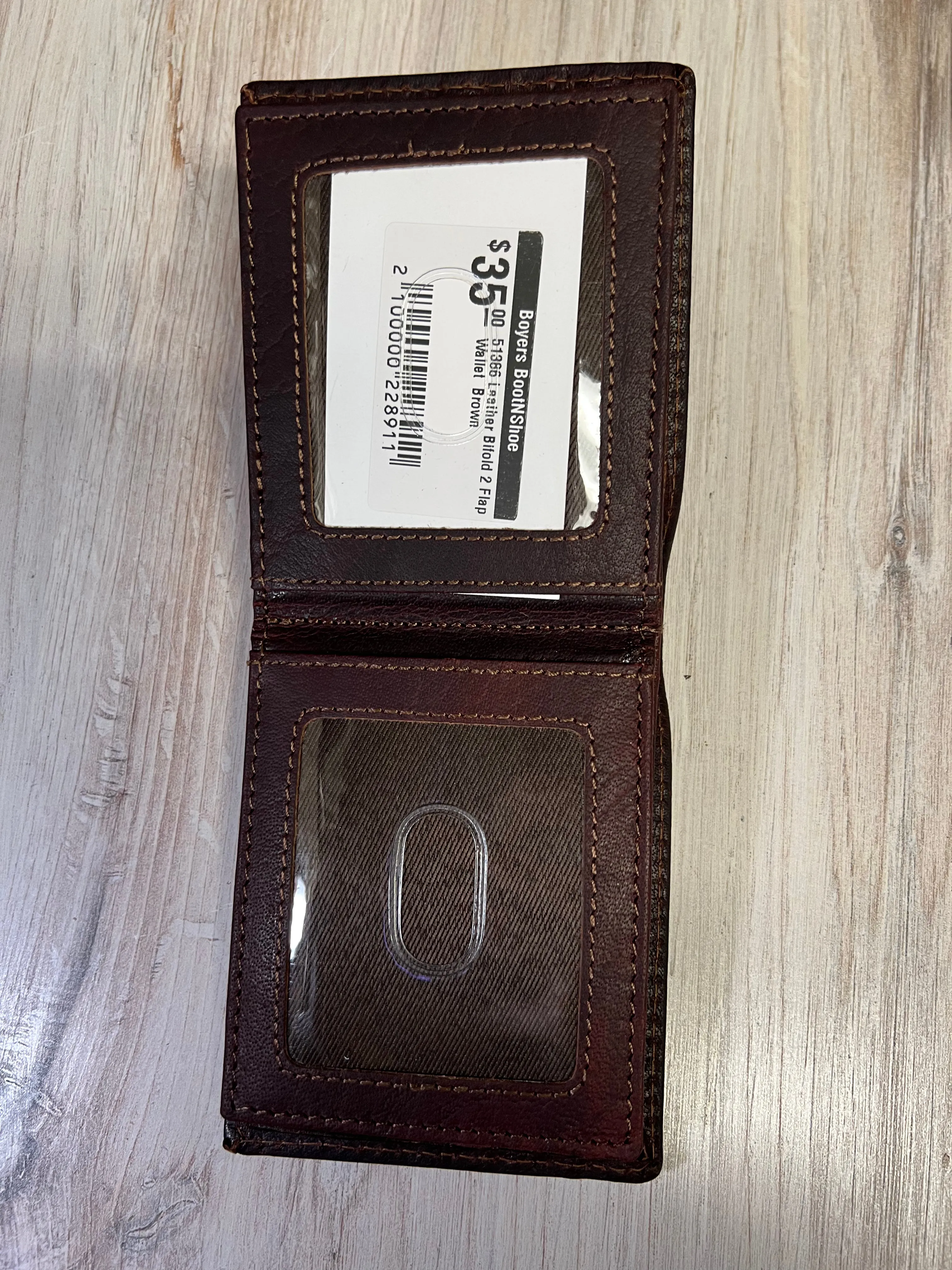 Brown Leather Bifold 2 Flap Wallet 51386