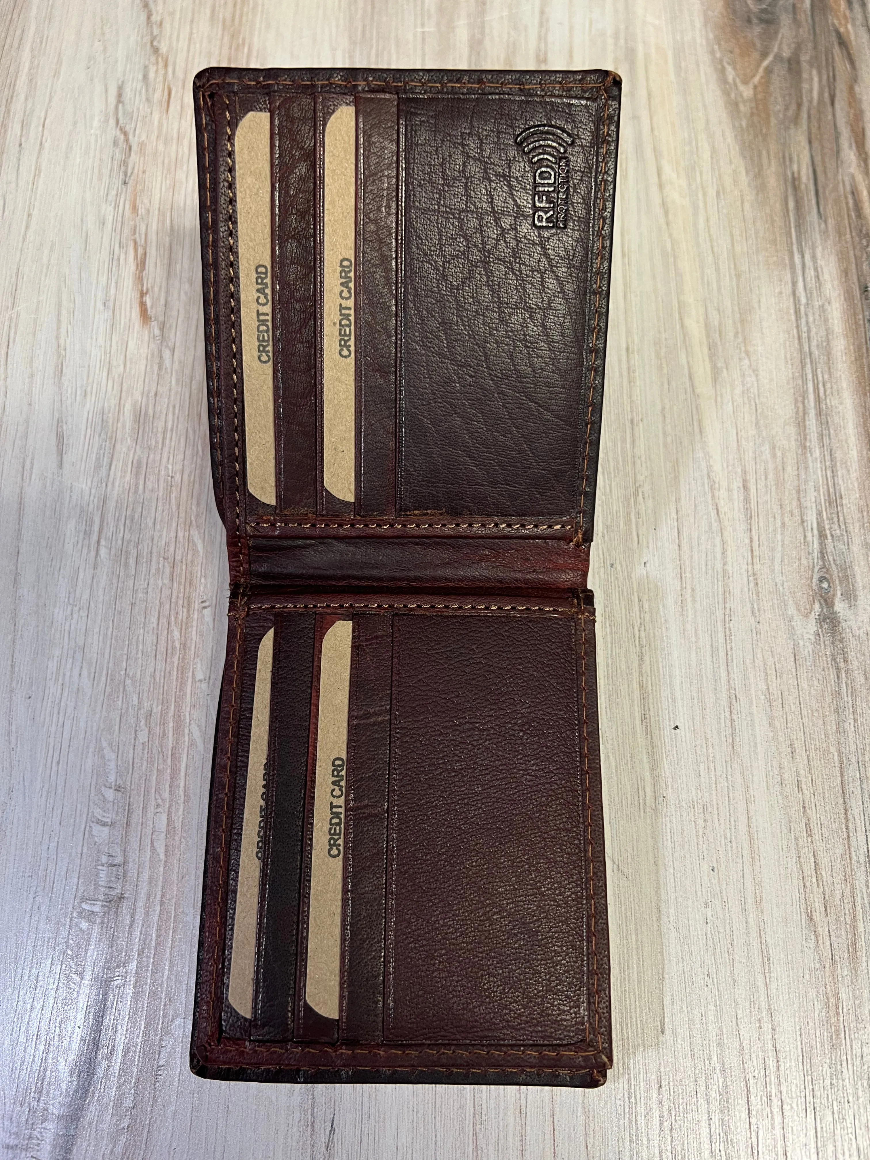Brown Leather Bifold 2 Flap Wallet 51386