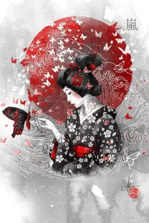 Butterfly Geisha Plexi Glass Wall Art