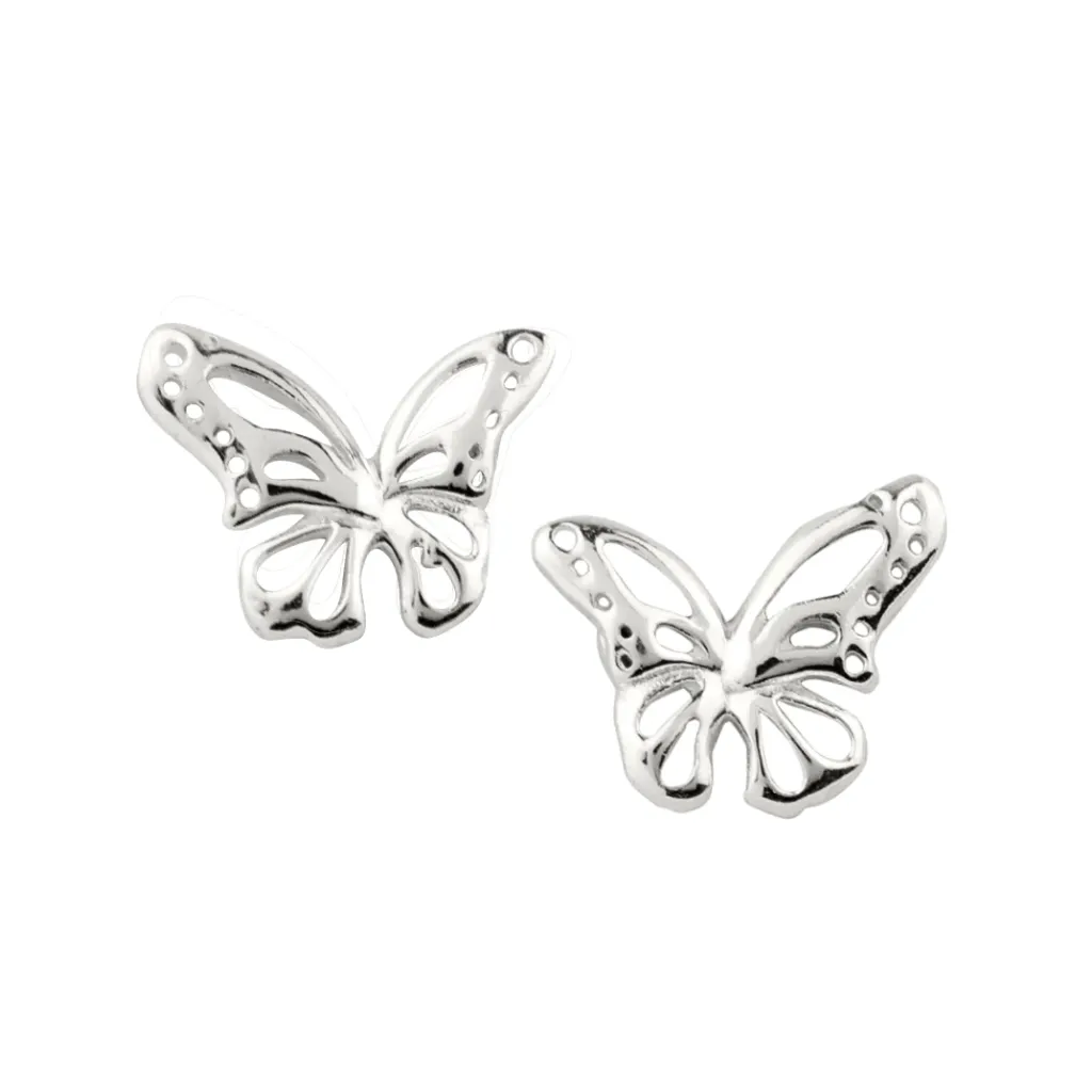 Butterfly Stud Earrings - Silver