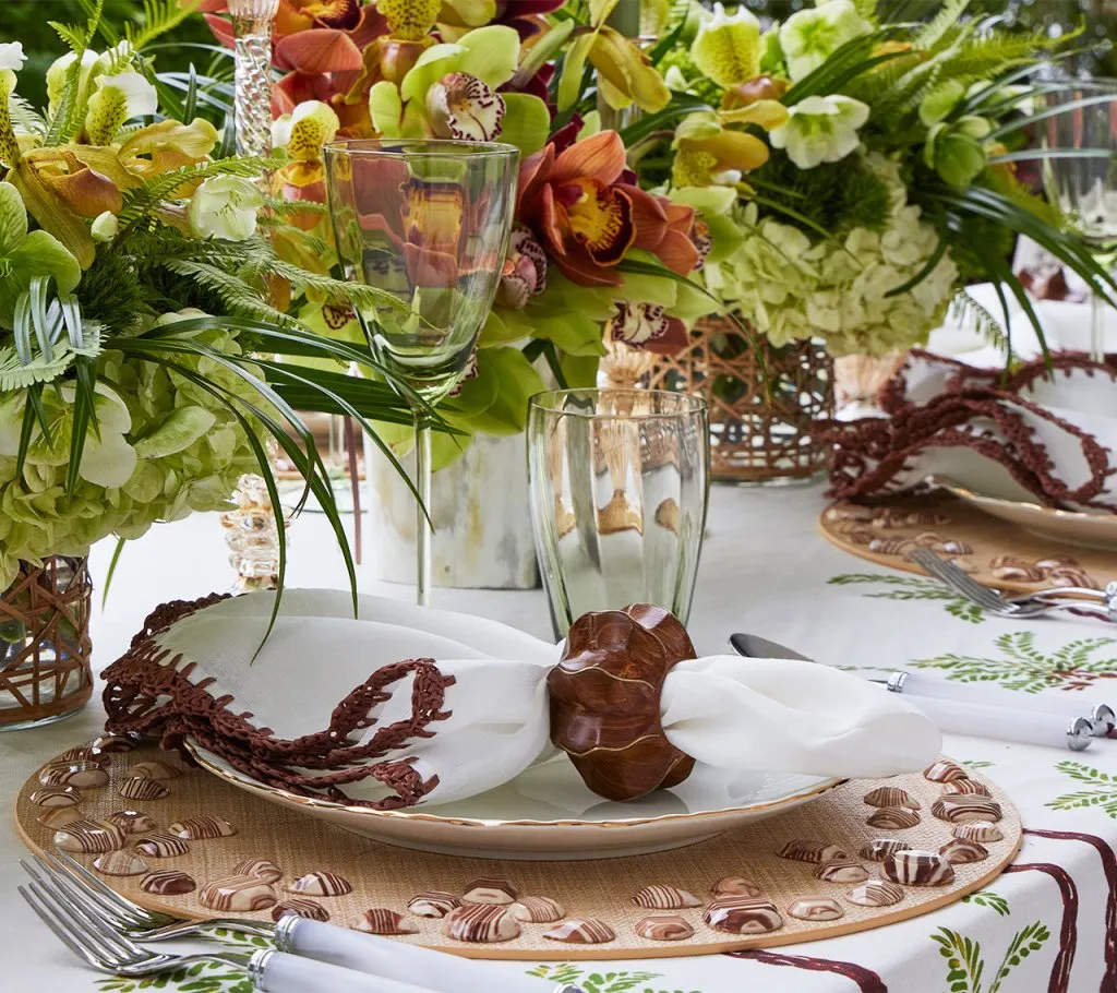 Cabochon Placemat in Natural & Brown, Set of 4