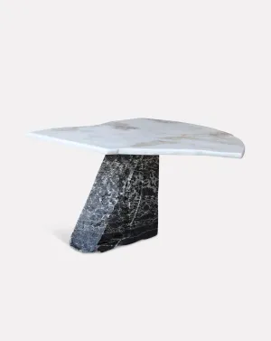 Calacatta Oro and Dover White Marble Accent Table