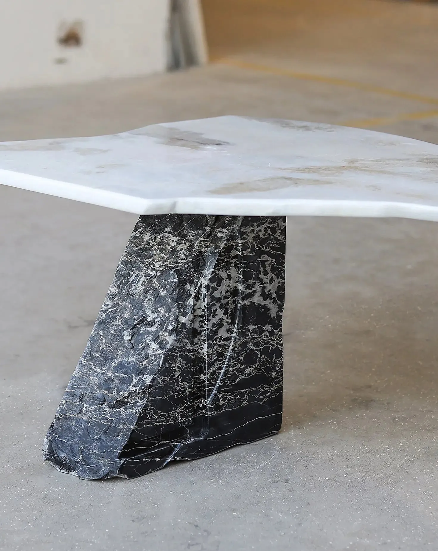 Calacatta Oro and Dover White Marble Accent Table