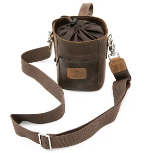 Camera Lens Pouch Bag with Cross Shoulder Strap Brown