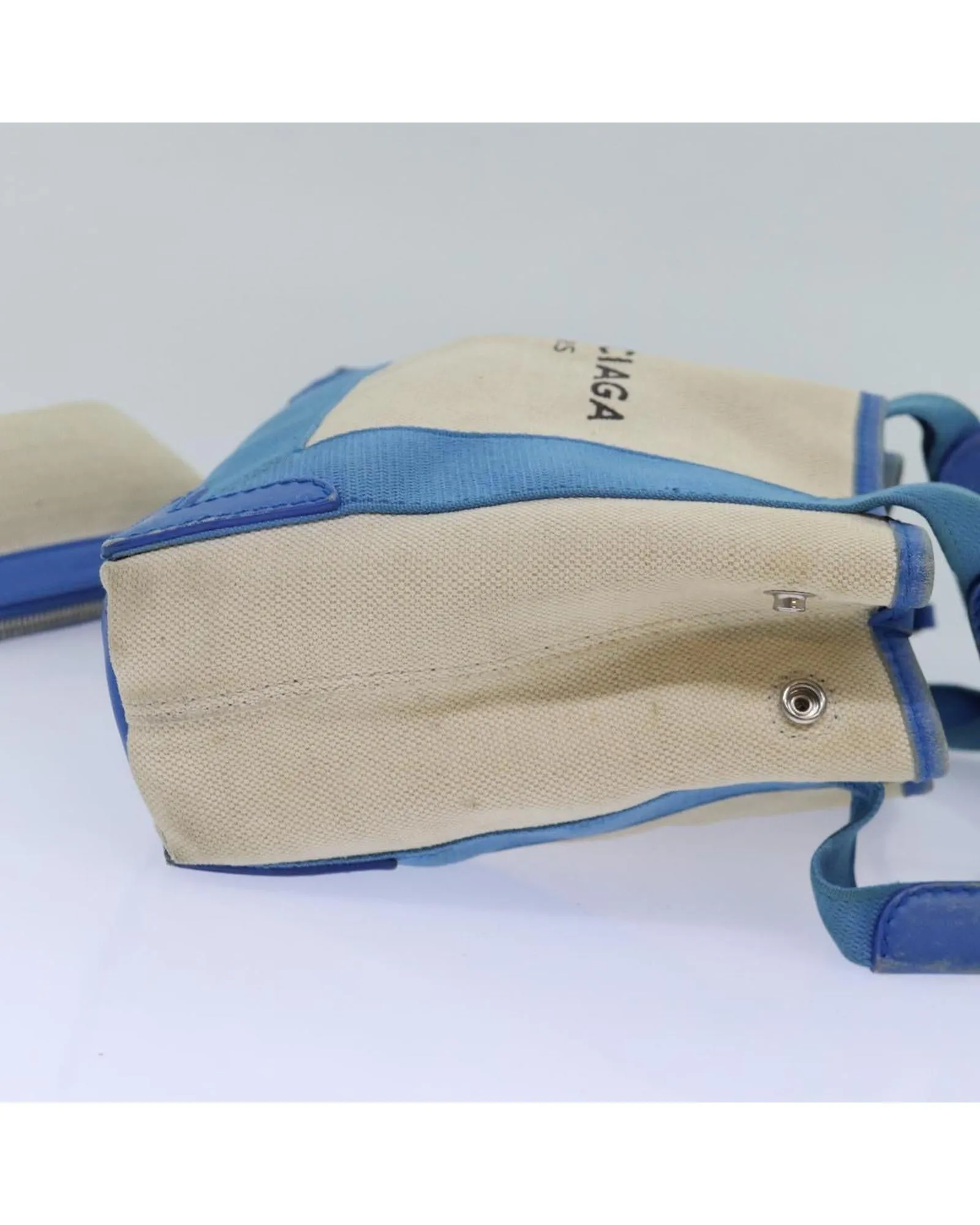 Canvas Leather 2way XS Bag with Silver Accents
