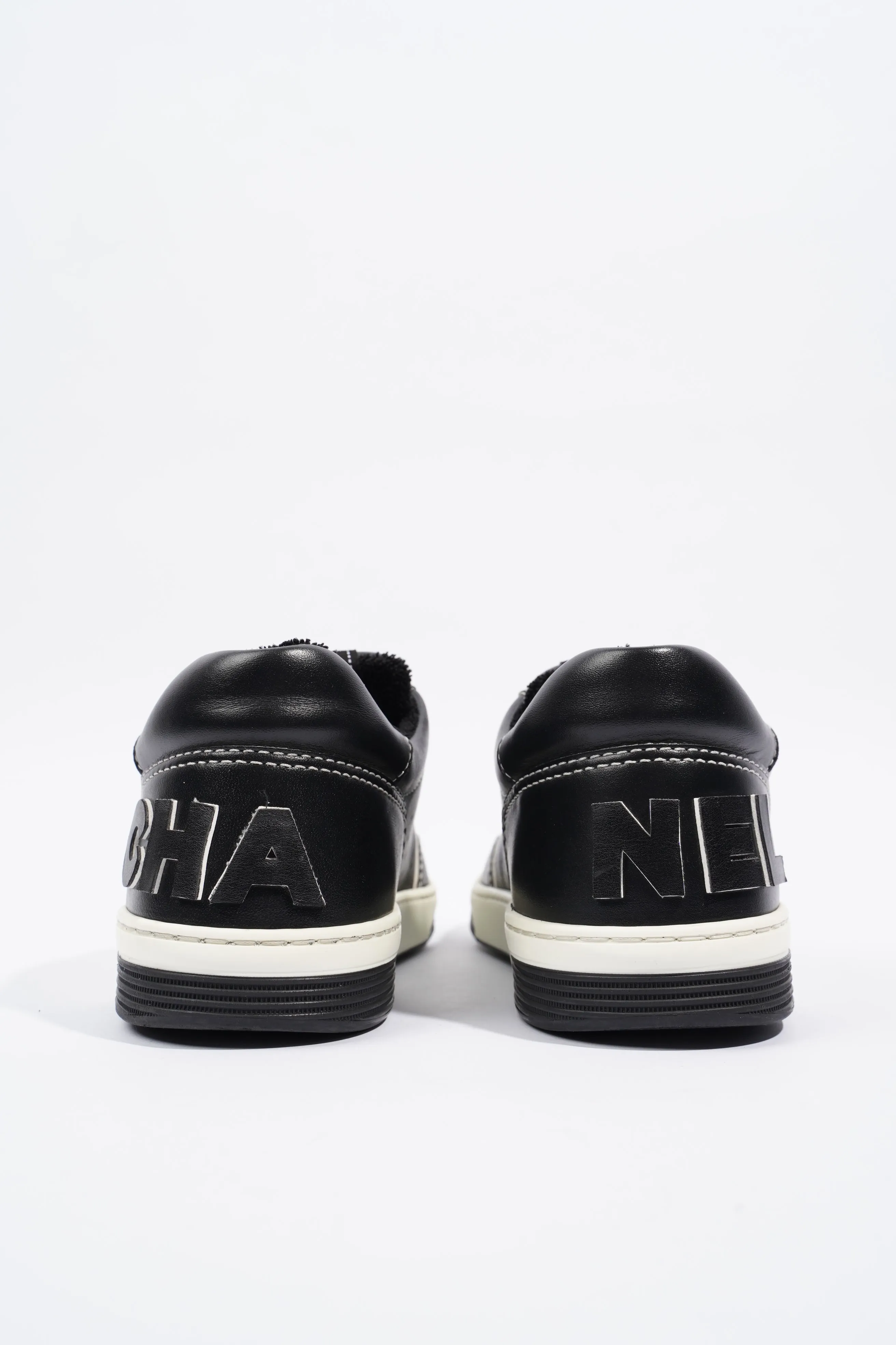 Chanel Chanel Logo Black   White Calfskin Leather EU 37 UK 4