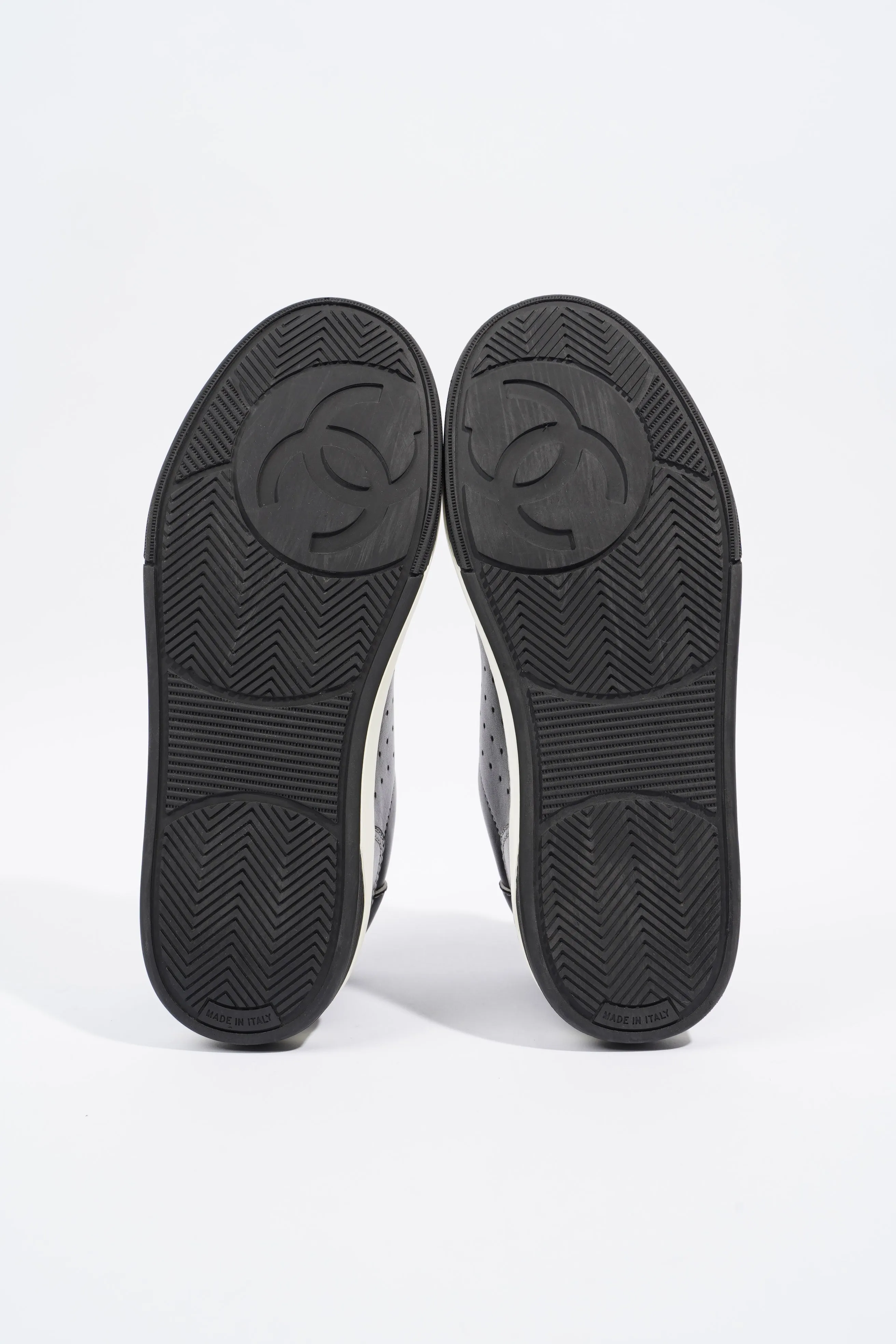 Chanel Chanel Logo Black   White Calfskin Leather EU 37 UK 4