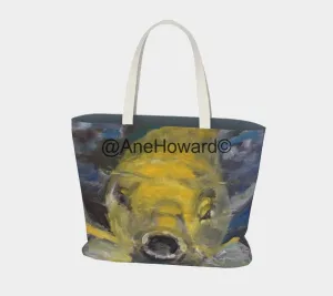 Charles the Koi Large Cotton Tote Bag