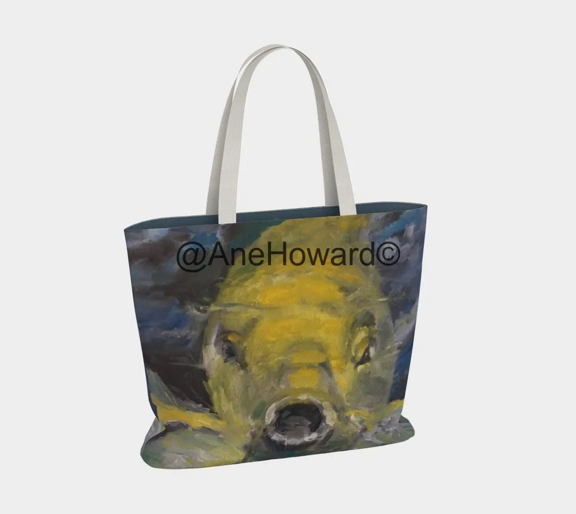 Charles the Koi Large Cotton Tote Bag