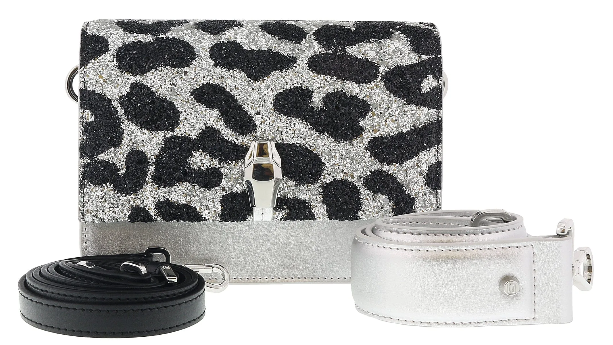 Class Roberto Cavalli Milano Rmx 0 Silver/Black Medium Shoulder Bag