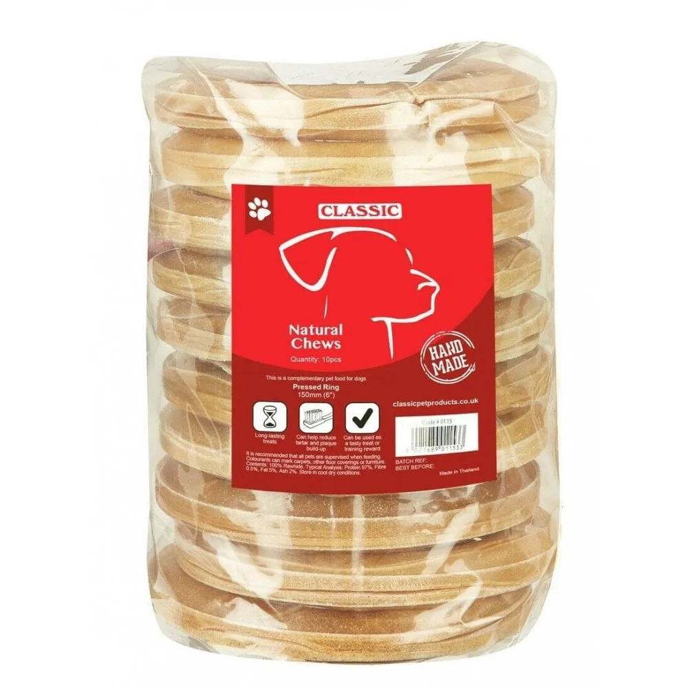 Classic Pressed Rawhide Ring Dog Chew (10 Pack)