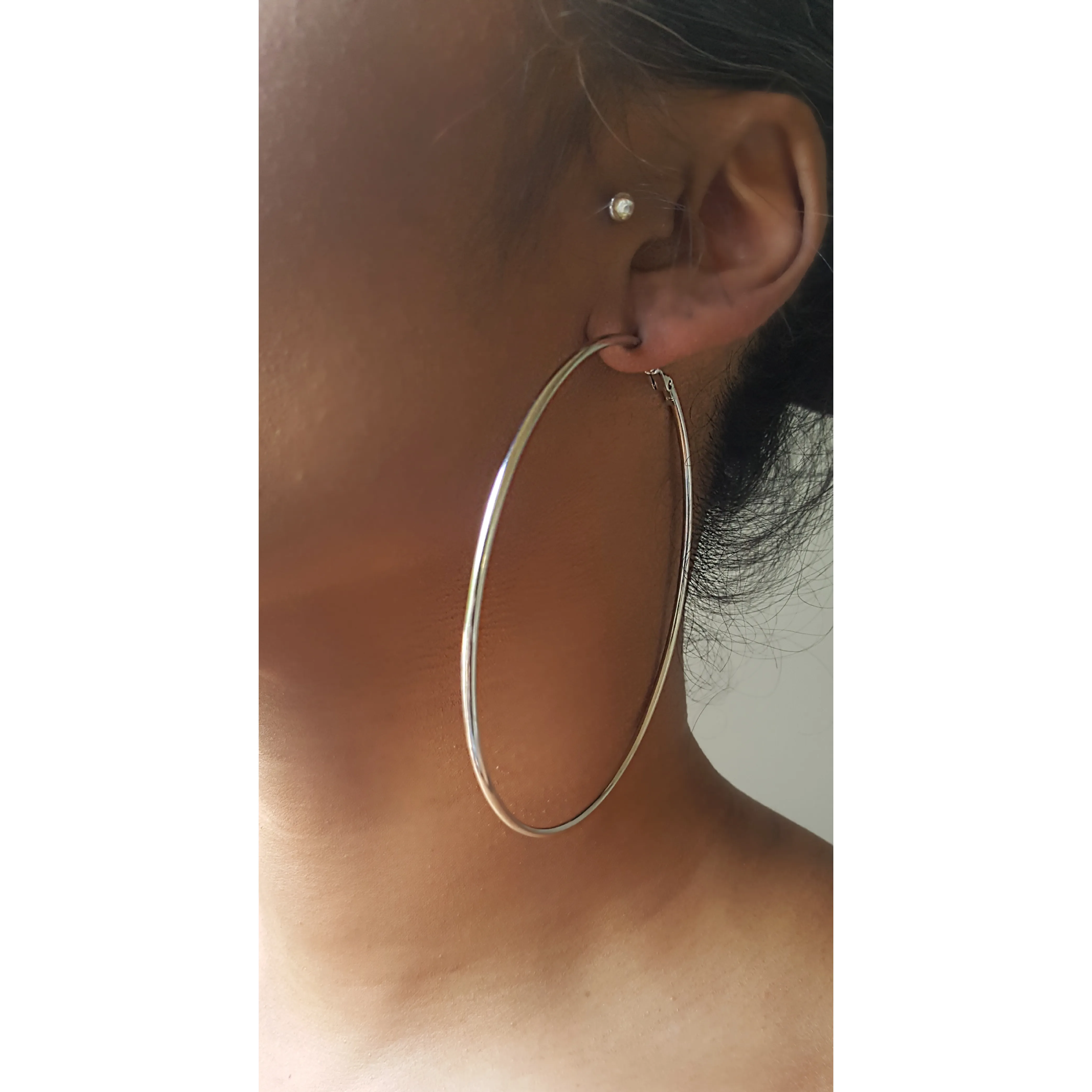 Classic Silver Hoop Earrings (LARGE)