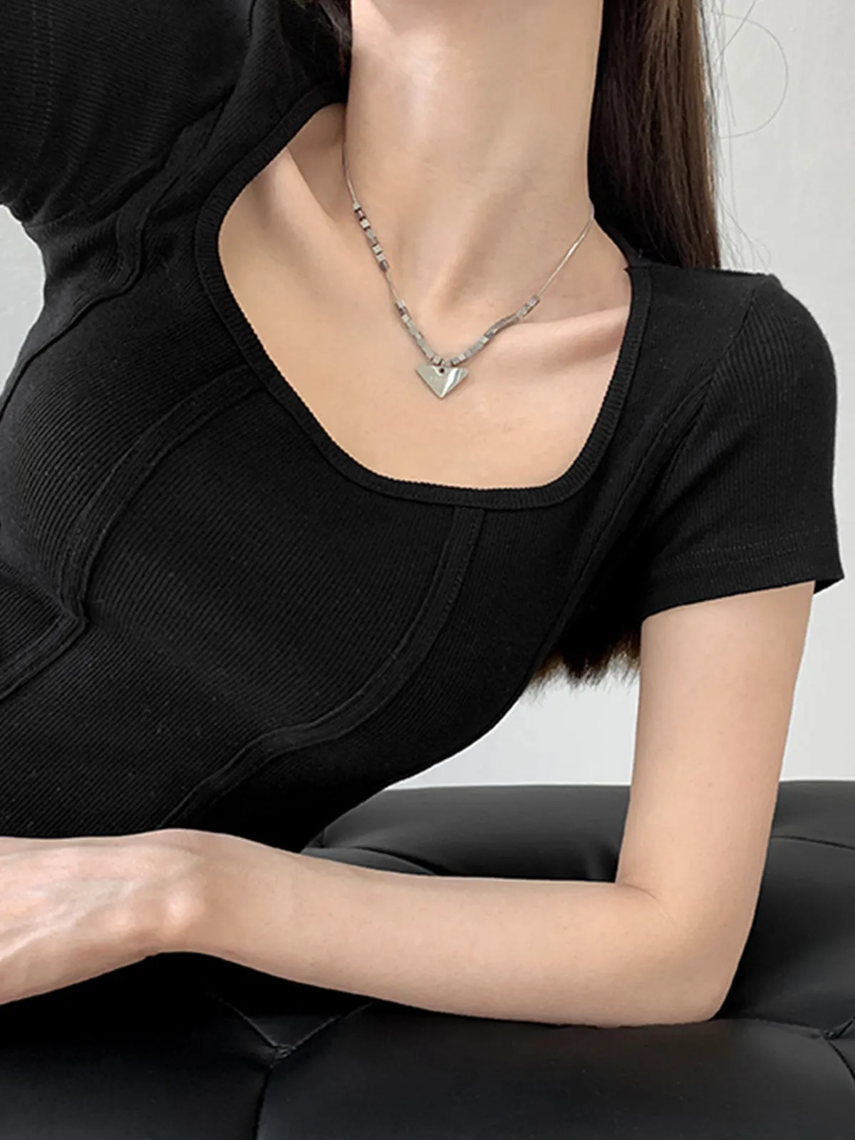 Corset Square Graceful Neck Shirt