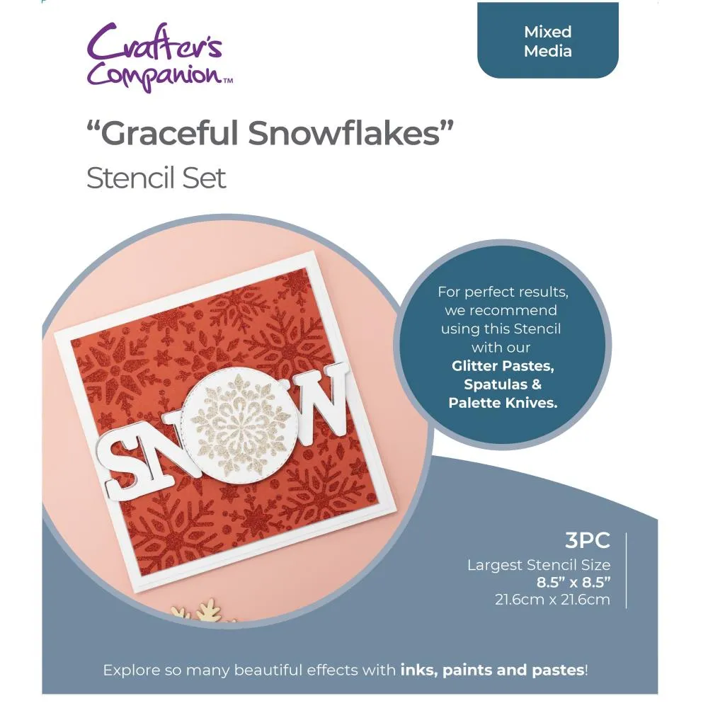 Crafter's Companion Stencil Set Graceful Snowflakes*