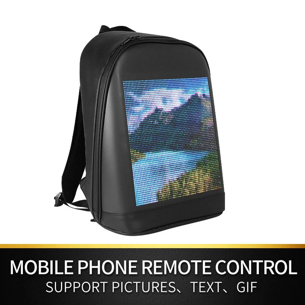 CRONY T2 AD LED display backpack light screen waterproof smart back packs bag led display backpack with led screen