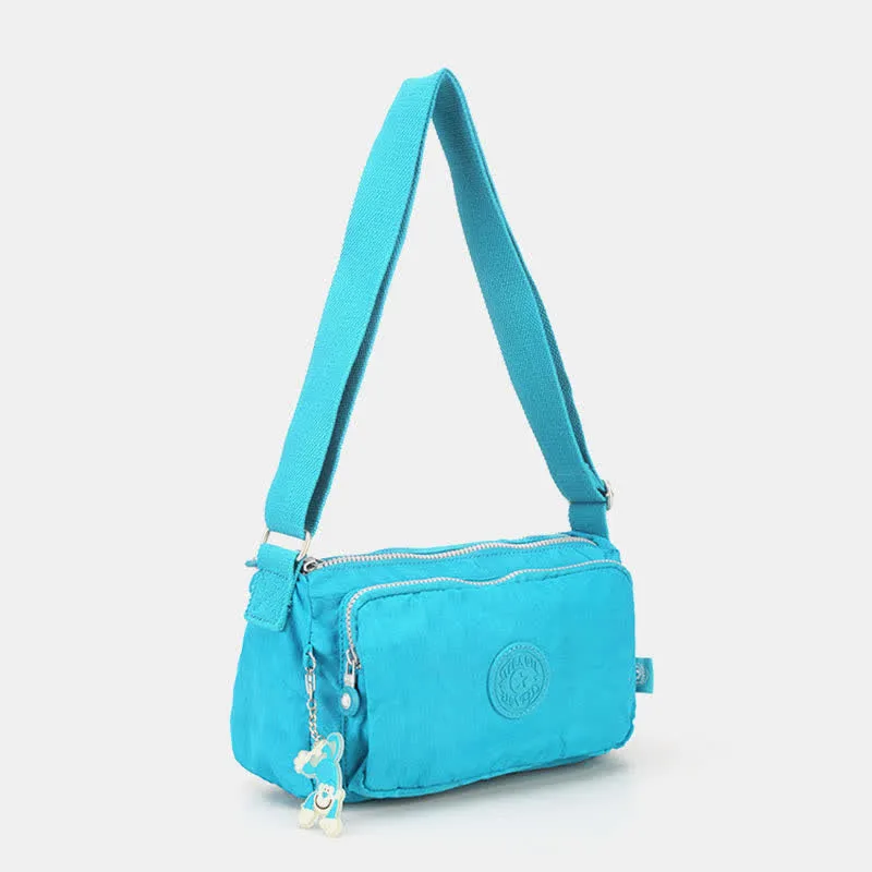 Crossbody Purses for Women Triple Zip Lightweight Nylon Shoulder Bag