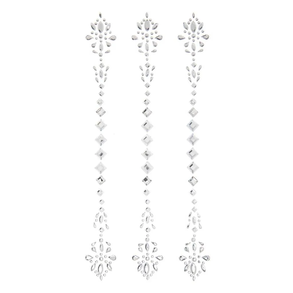 Crystal Rhinestone Diamond Border Bling Strips: 3 Pc