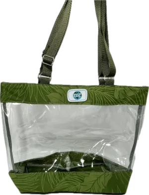 CST- Olive Hawaiian Print Clear Stadium Tote Bag