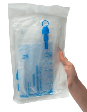 Cure Closed System Kit Straight Tip Intermittent Urinary Catheter with 1500 mL