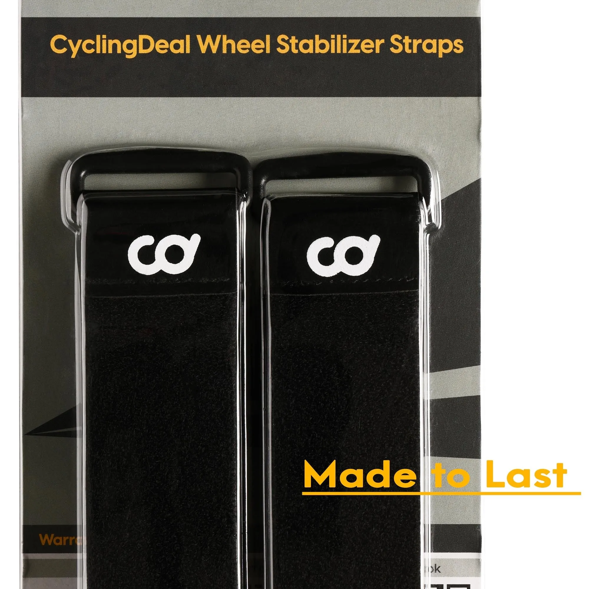 CyclingDeal Pack of 2 Bike Rack Straps - Bicycle Wheel Stabilizer for Car, Garage Rack, Repair Stand - Double Sided Extra Long Adjustable Hook and Loop Straps - Universal Fit For All Size Bikes