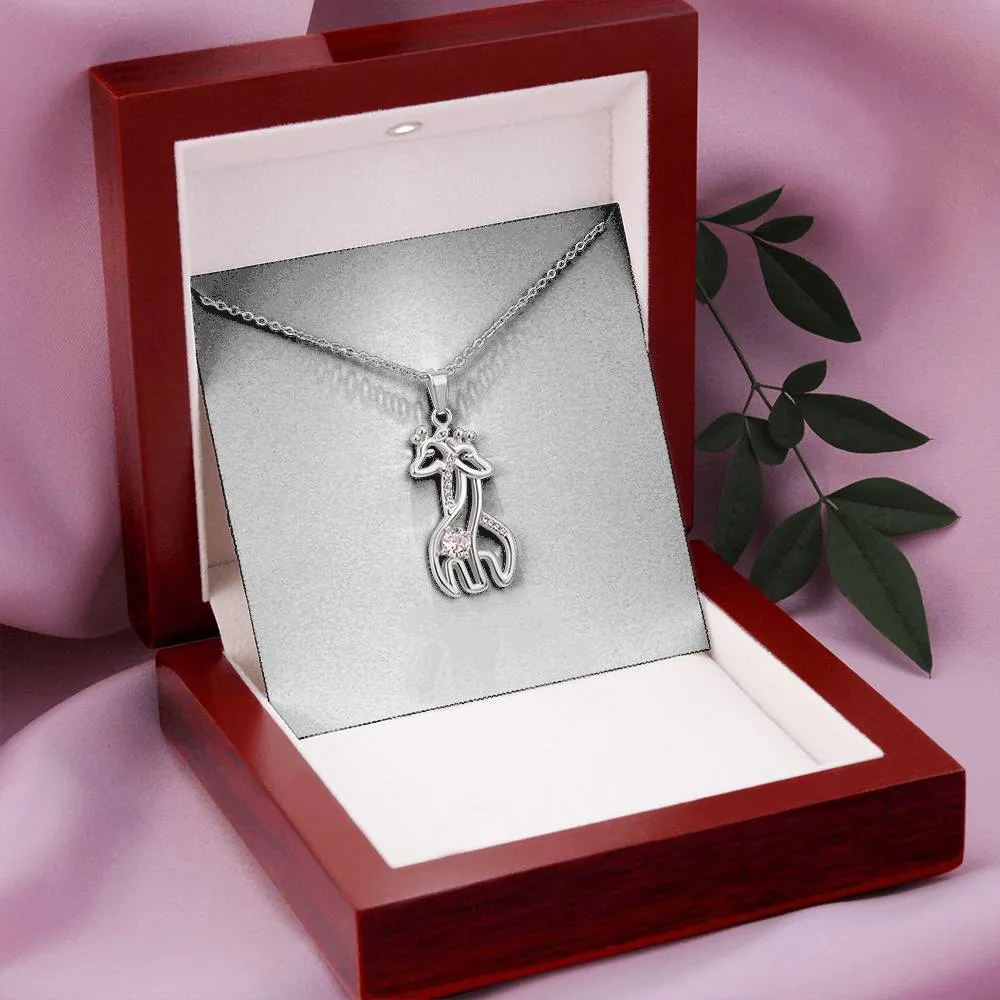Daughter You Are The Beat Of My Heart Giraffe Necklace