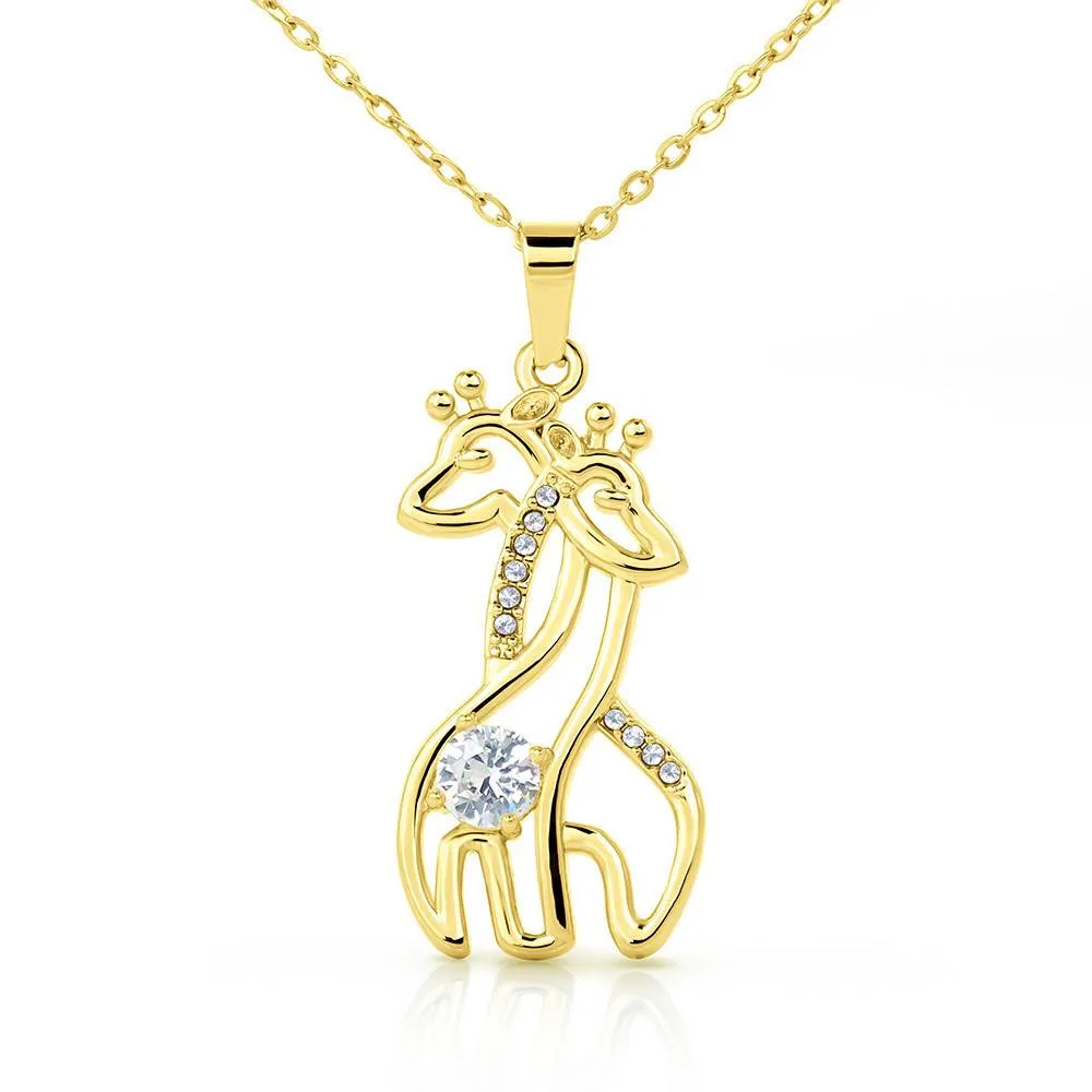 Daughter You Are The Beat Of My Heart Giraffe Necklace