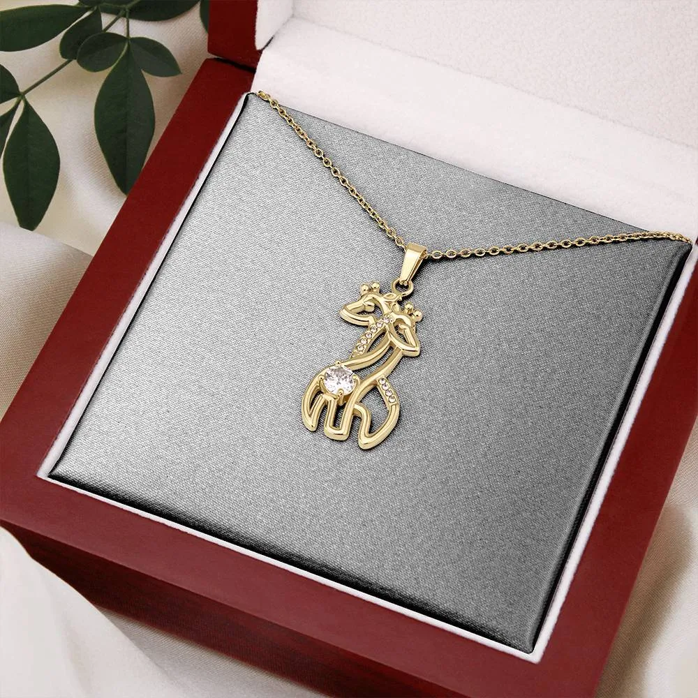 Daughter You Are The Beat Of My Heart Giraffe Necklace
