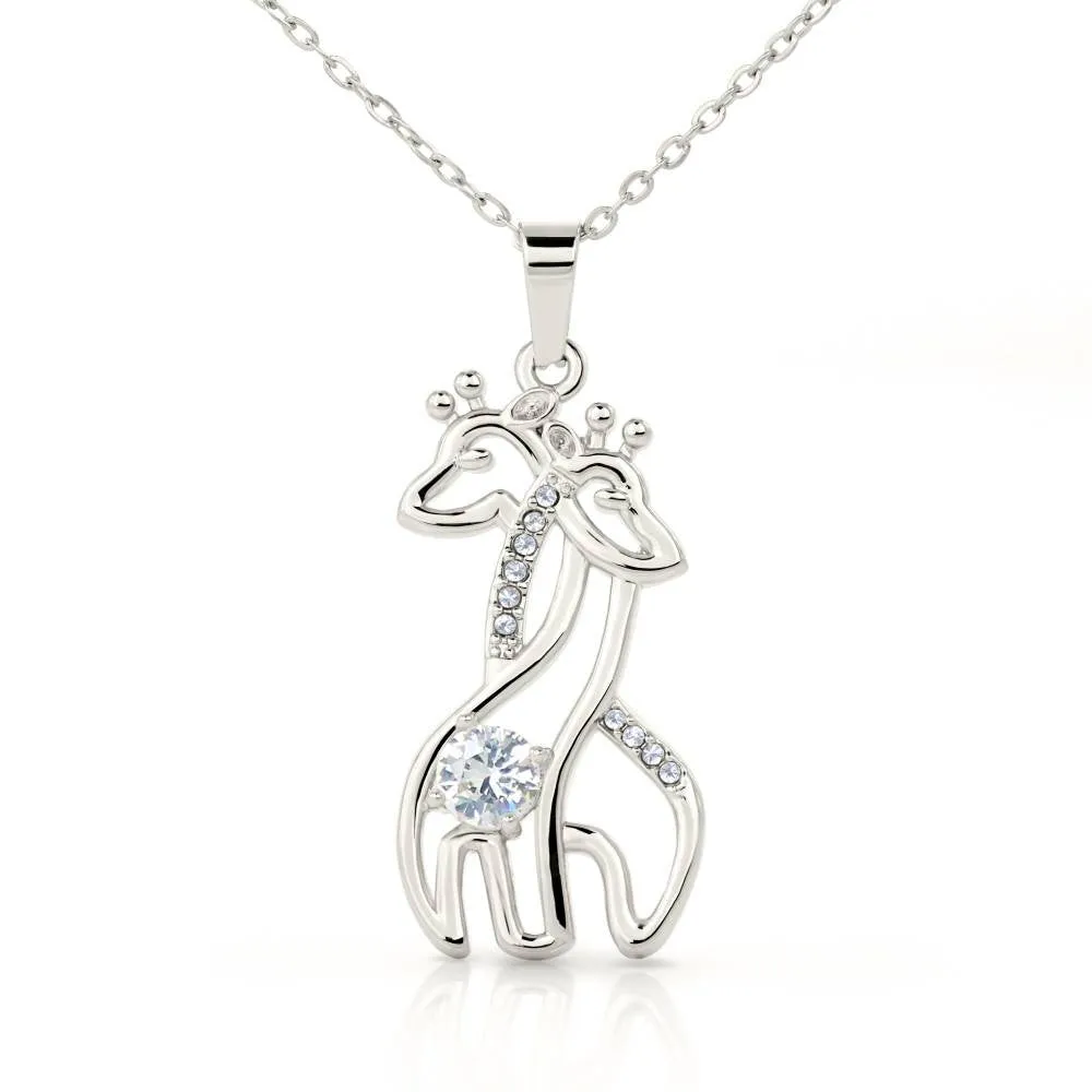 Daughter You Are The Beat Of My Heart Giraffe Necklace