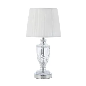 Debden Chrome and Ivory Traditional Glass Table Lamp