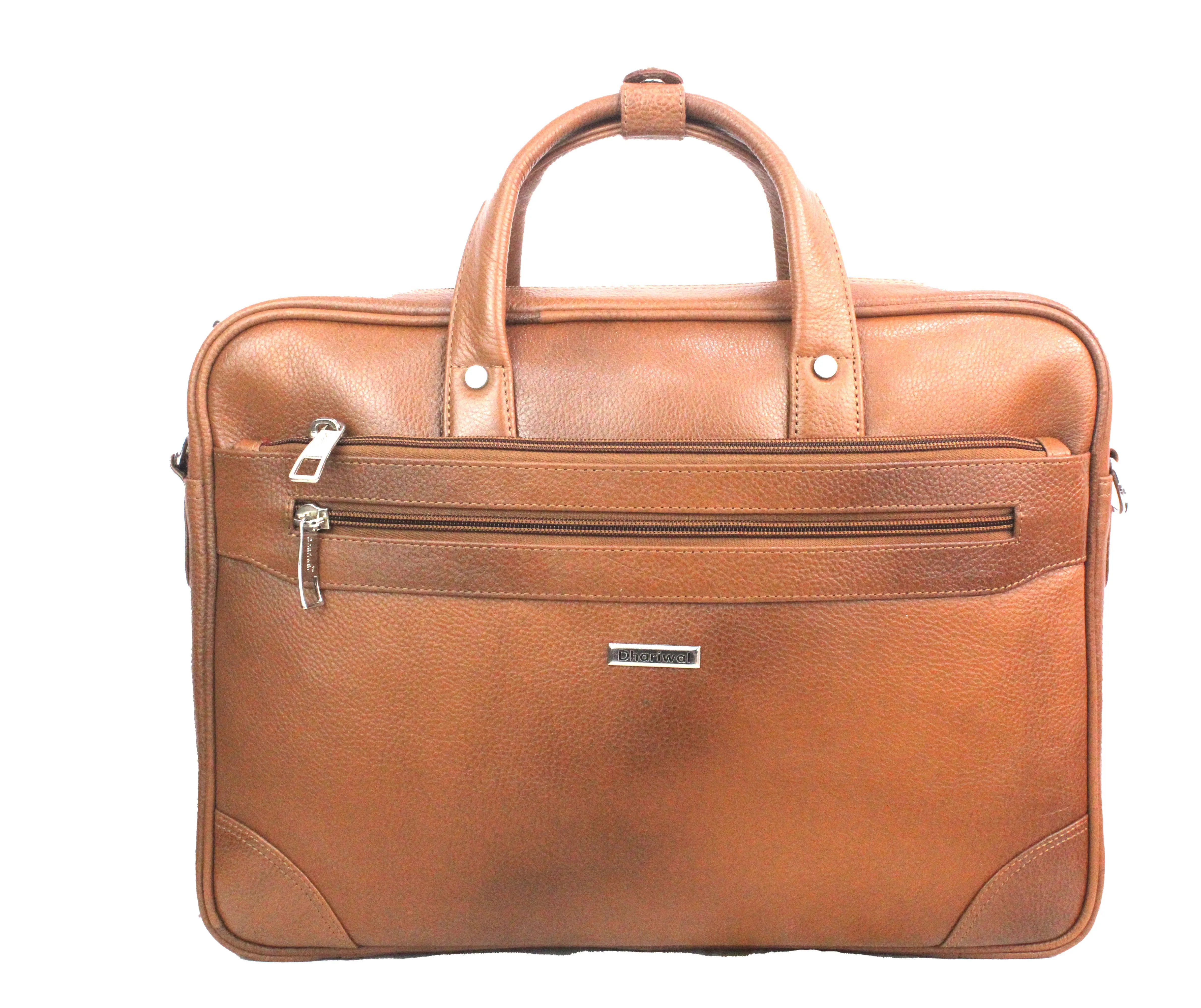 Dhariwal Genuine Leather Laptop Bag File Messenger Bag with Strap upto 16 Inch | Laptop Bag for Men EB-615