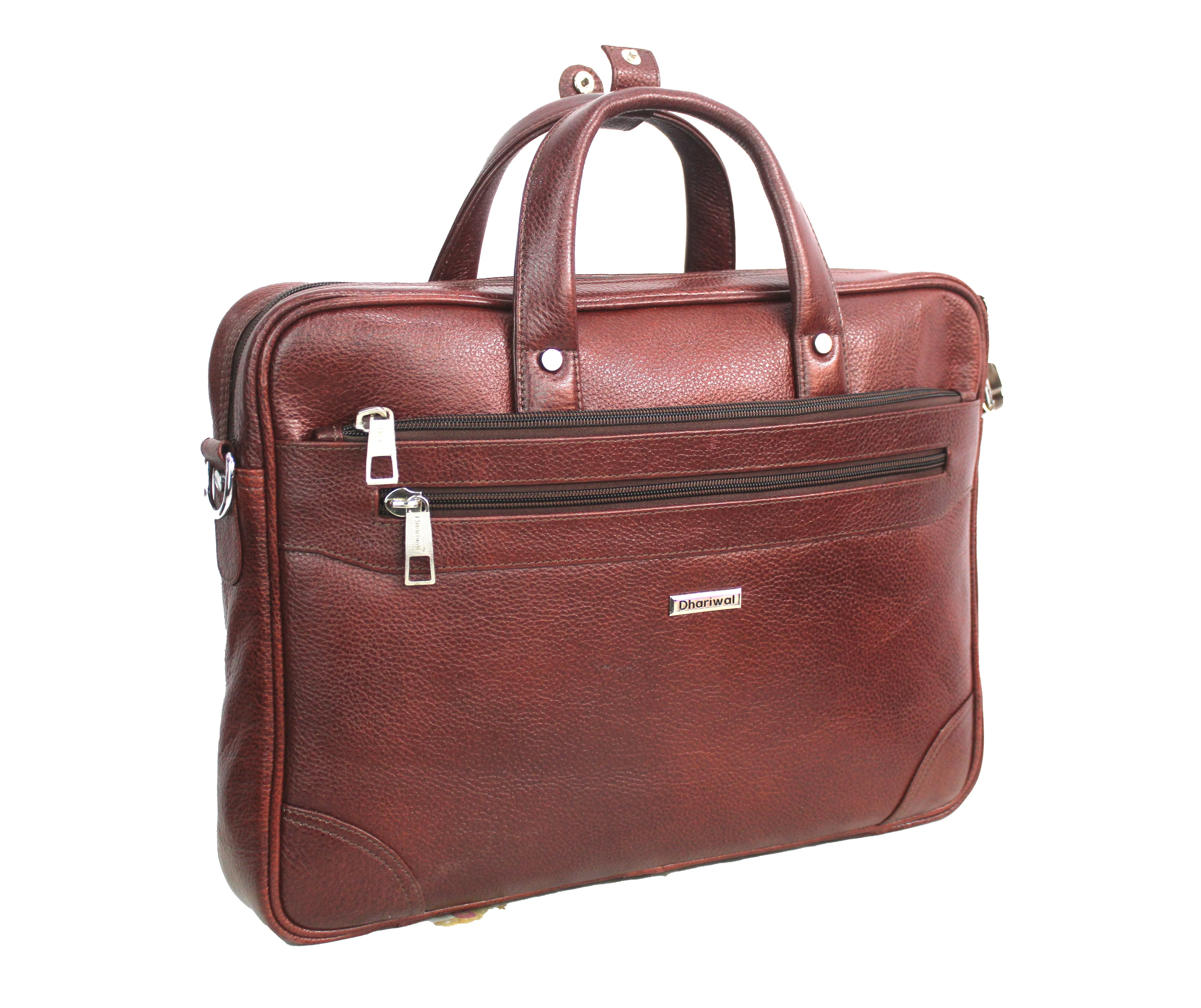 Dhariwal Genuine Leather Laptop Bag File Messenger Bag with Strap upto 16 Inch | Laptop Bag for Men EB-615