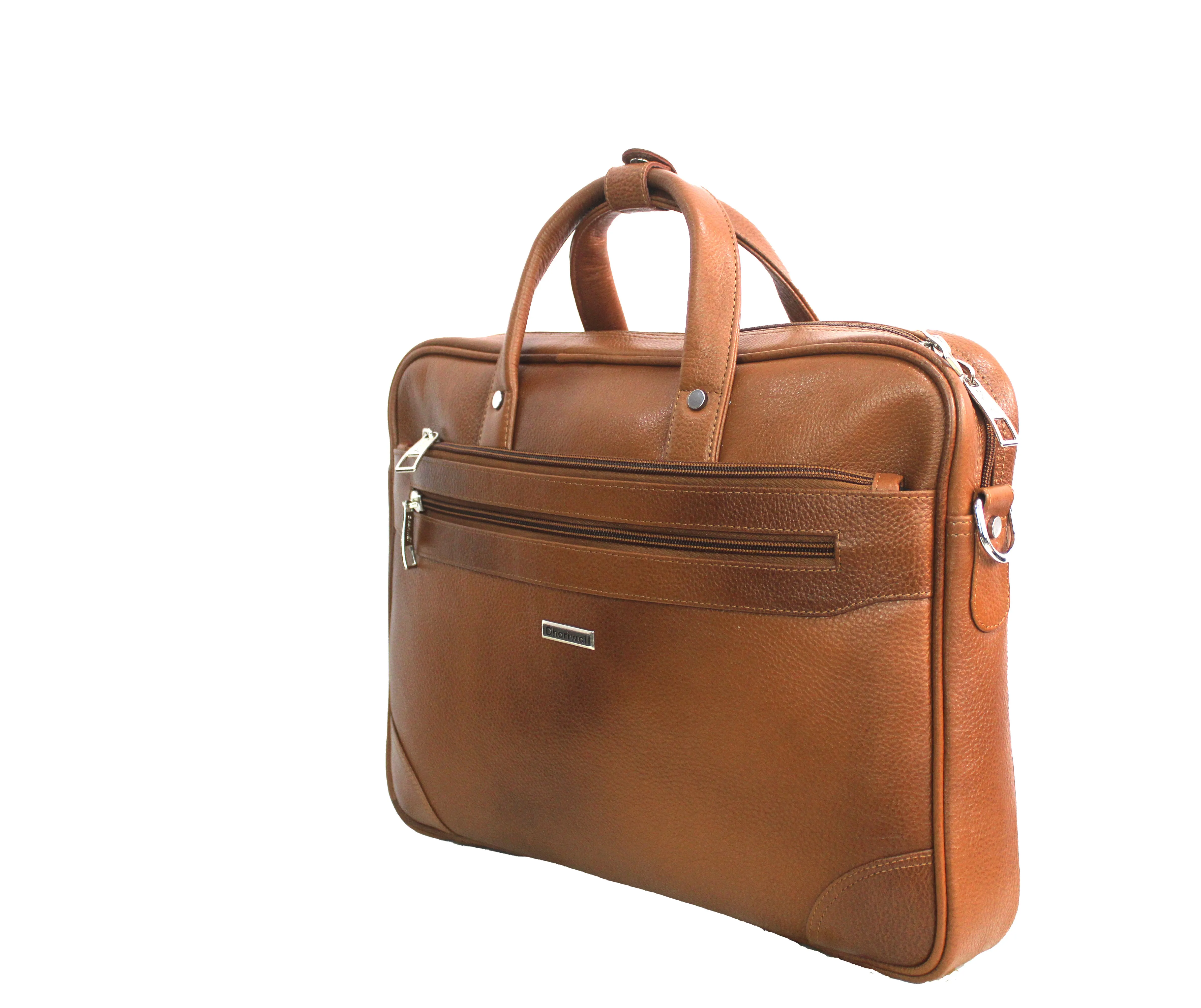 Dhariwal Genuine Leather Laptop Bag File Messenger Bag with Strap upto 16 Inch | Laptop Bag for Men EB-615