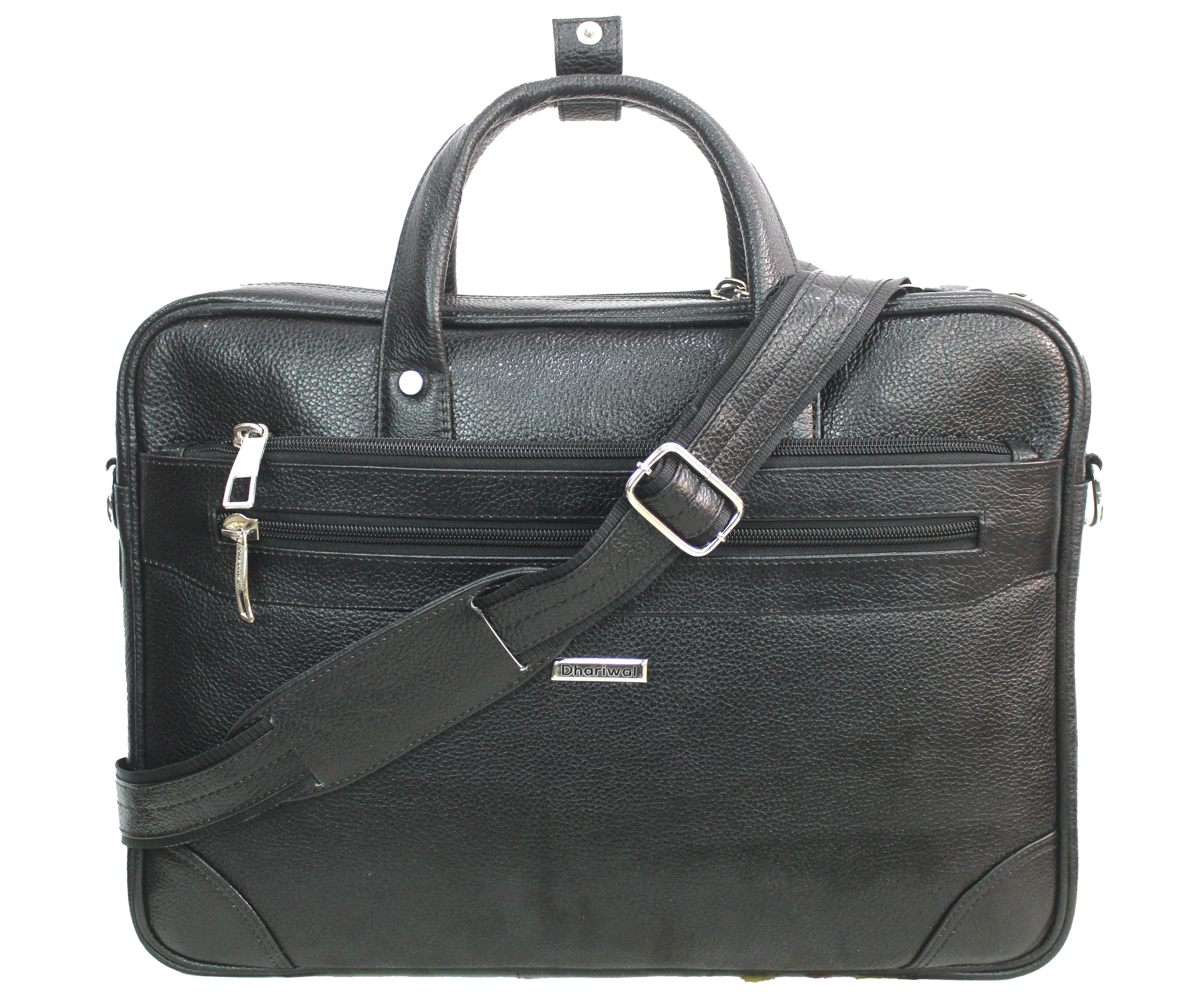 Dhariwal Genuine Leather Laptop Bag File Messenger Bag with Strap upto 16 Inch | Laptop Bag for Men EB-615