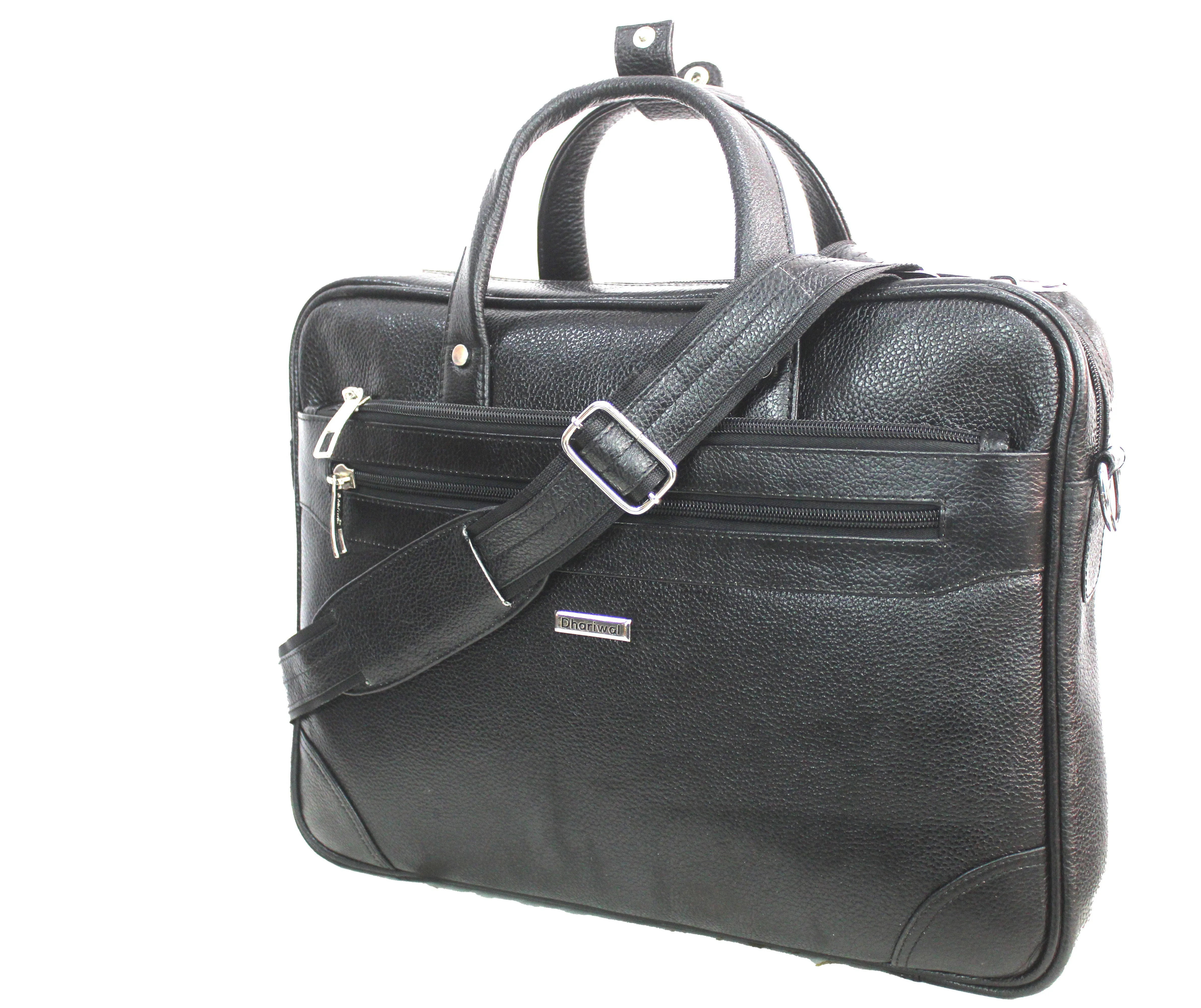 Dhariwal Genuine Leather Laptop Bag File Messenger Bag with Strap upto 16 Inch | Laptop Bag for Men EB-615