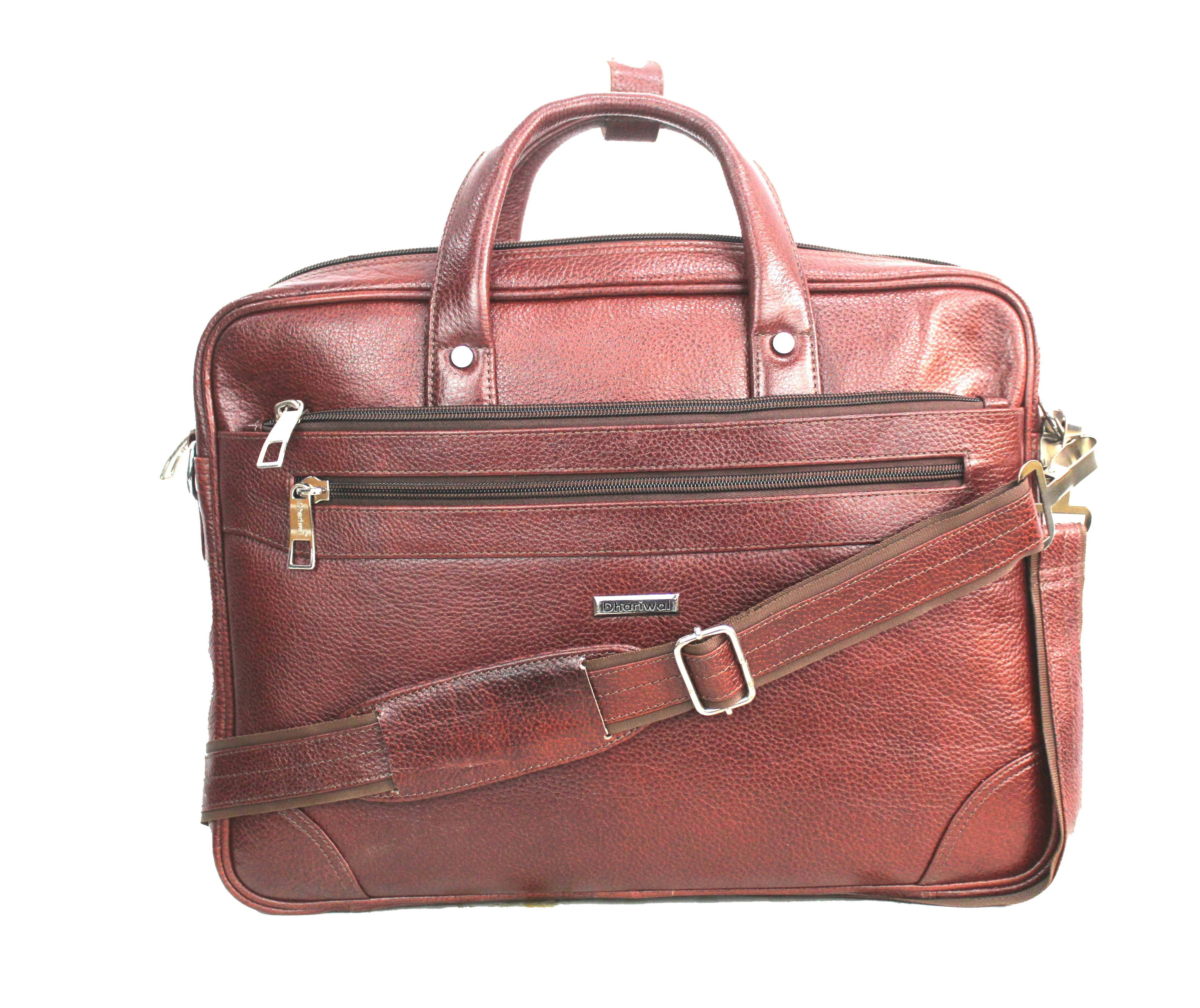 Dhariwal Genuine Leather Laptop Bag File Messenger Bag with Strap upto 16 Inch | Laptop Bag for Men EB-615
