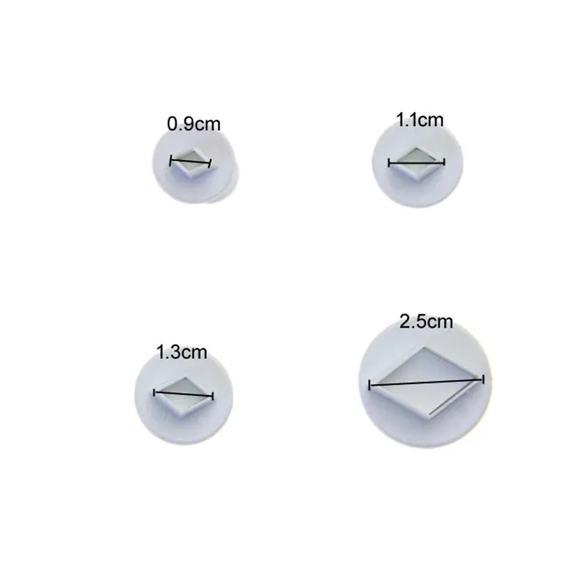 Diamond Shape Plunger Cutter 4Pcs Set