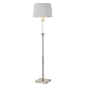 Dorcel Nickel and Clear Traditional Floor Lamp