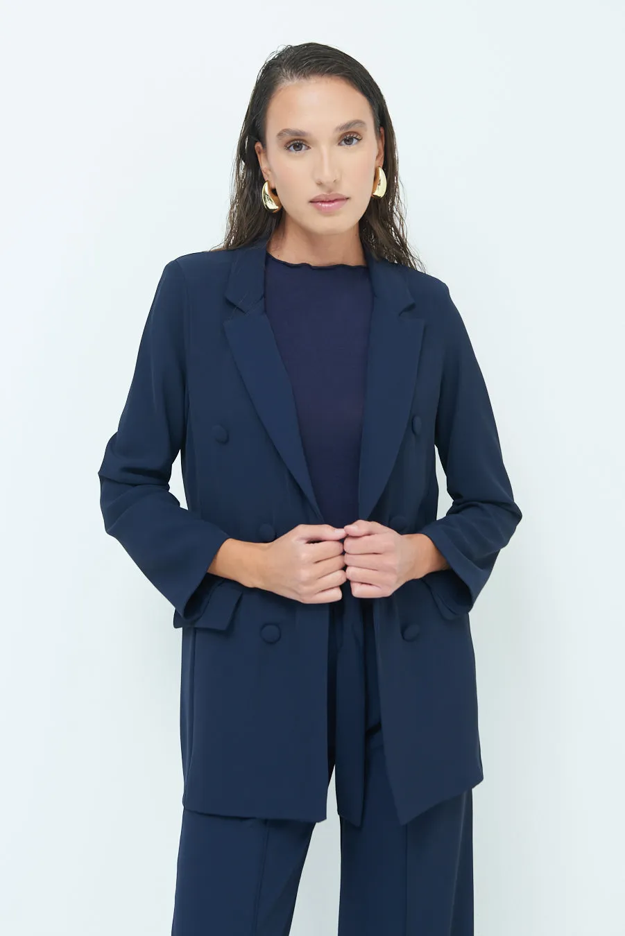 Double-breasted tailored blazer wholesale