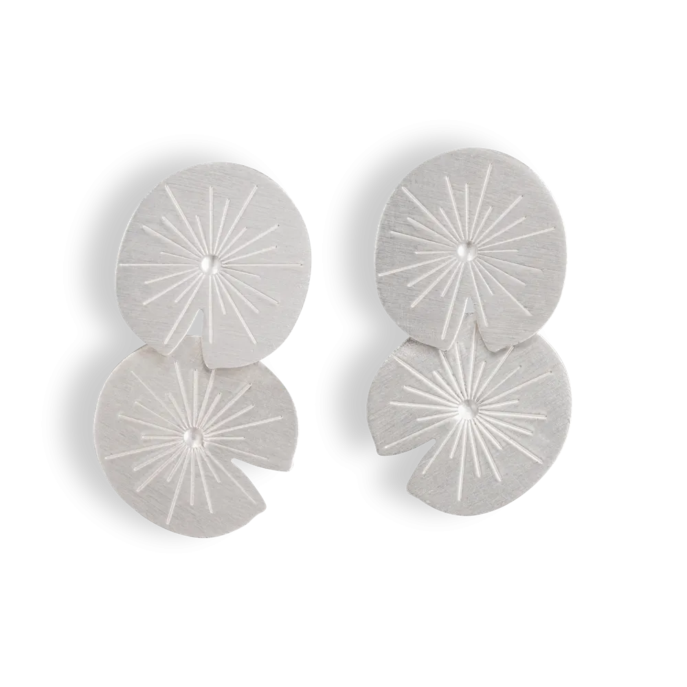 Double Lilly Pad Post Earrings