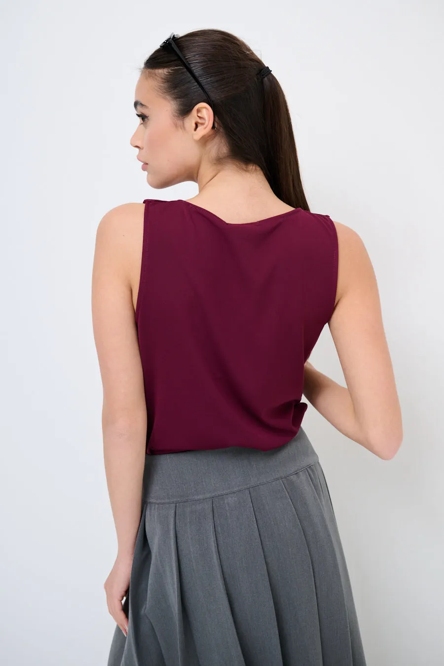 Draped sleeveless top wholesale