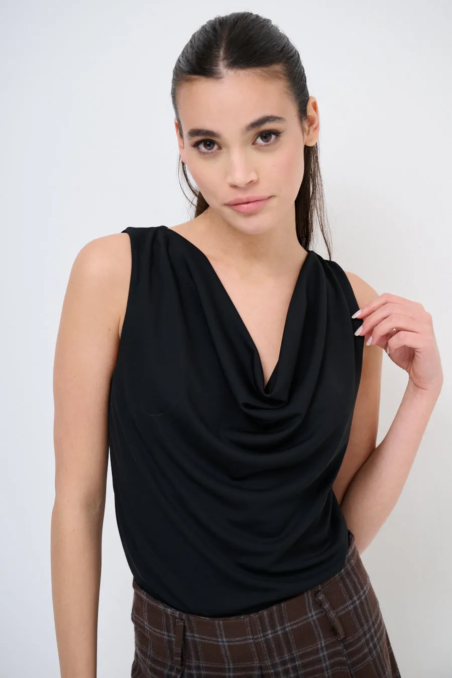Draped sleeveless top wholesale