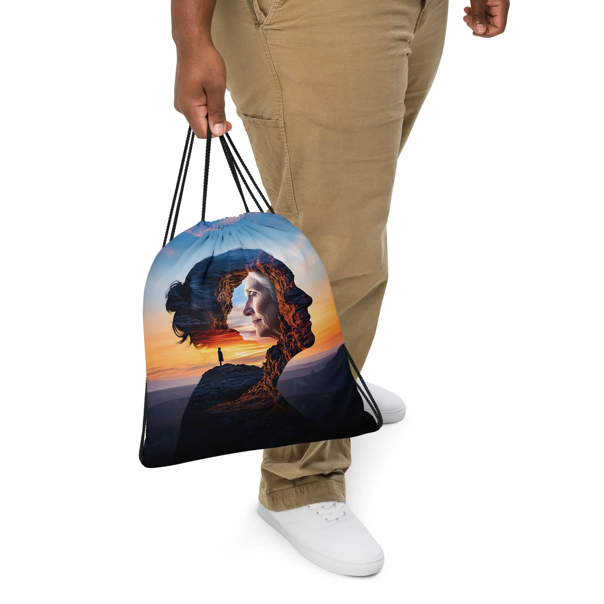 Echoes of Strength Drawstring bag