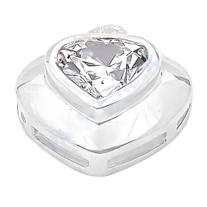 Elegant Silver Pendant with Simple Heart-Shaped Cubic Zirconia Gemstone